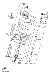 YZ400F Передняя вилка