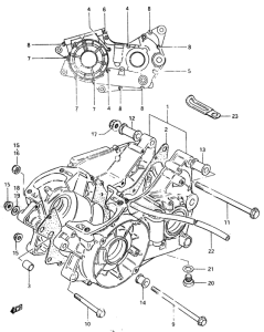 RM500 Картер двигателя