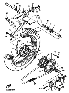FZR1000 FZR1000U Rear wheel complete assy