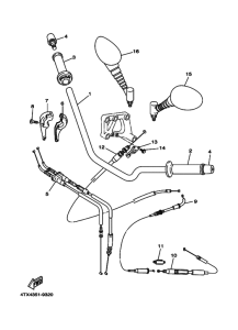 TDM850 Рулевой рычаг и кабель