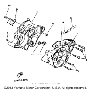 YZ80B Картер двигателя