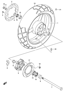DL1000 Rear wheel complete assy