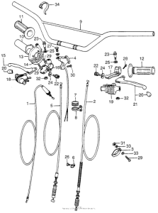 CR125 Handlebar + cable
