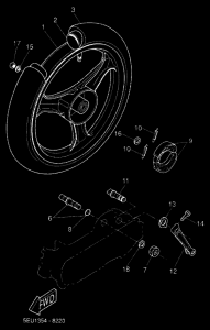 YH50 Rear wheel complete assy