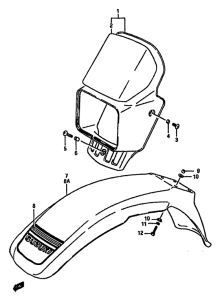 DR600 Headlamp housing-front fender