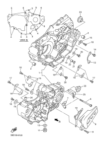 WR400F Картер двигателя