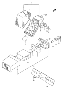 TS125 Задний комбинированный сигнал