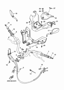 YP125R Steering handle & cable