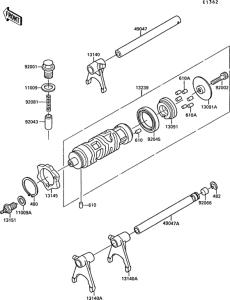 EX250 Валы и вилки переключения передач