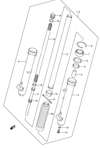 DR-Z125 Передняя вилка