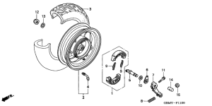 SFX50 Rear wheel complete assy