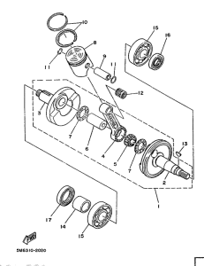 DT50MX Коленчатый вал и поршни