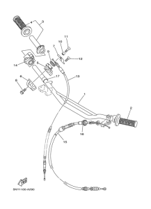 YZ125 Steering handle. cable