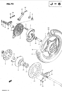 GS450 Rear wheel complete assy