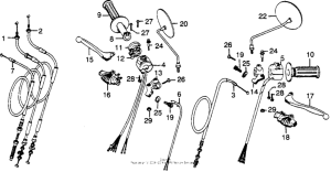 XL350 Handle switch + lever + cables