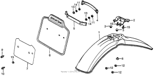 XR100 Front fender + front numberplate 83-84