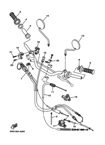 TW125 Рулевой рычаг и кабель