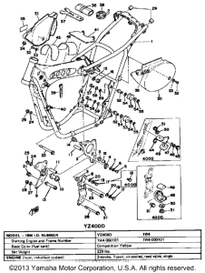 YZ400D Frame side cover