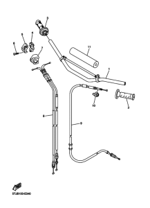 WR250F Рулевой рычаг и кабель