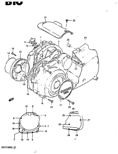 GSX1100 Crankcase cover ass`y  (v
