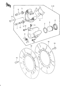 KZ1000 Передний суппорт