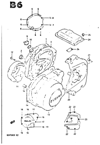 GSX750 Crankcase cover ass`y  (v