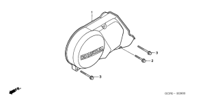 CRF70F Крышка картера левая