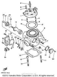 YZ250T Cylinder head - cylinder