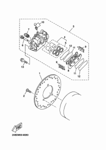 YP125RA (ABS) Задний суппорт