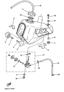 TY250S Топливный бак