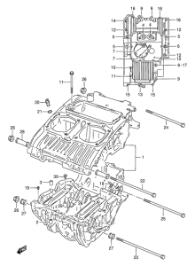 GS500 Картер двигателя