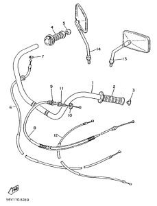 XV1000SE Steering handle. cable