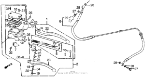 VF1100S Clutch master cylinder + clutch control lever