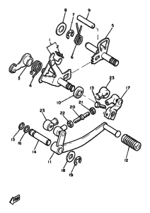 XJ650 Shift shaft. pedal