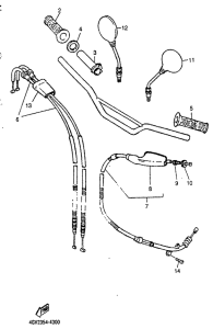 TT600E Steering handle. cable