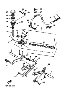 TZ250 Support reposepieds