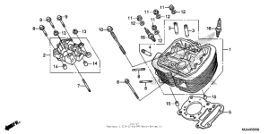 VT750C2B Передняя головка цилиндров