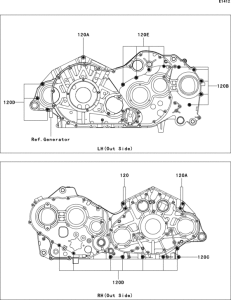  Болты крепления картера