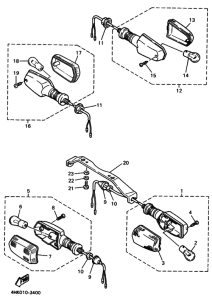 XJ600S Rear flasher light assy