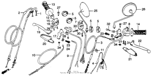 XL250S Control levers + cables + switches 79-81