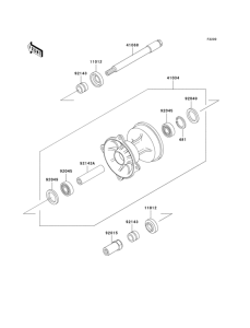 KX500 Front hub(kx500-e4 / e5)