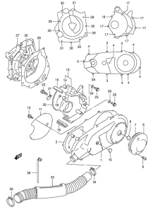 AN125 Crankcase cover ass`y  (v