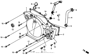 CR80R Крышка картера правая