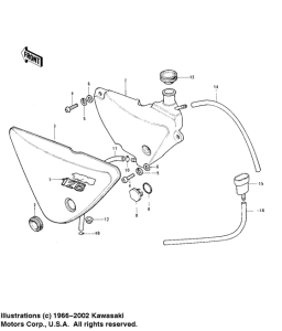 KS125 Oil tank / side cover