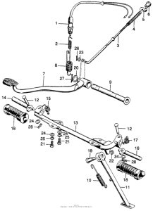SL125 Step bar + side stand + brakepedal