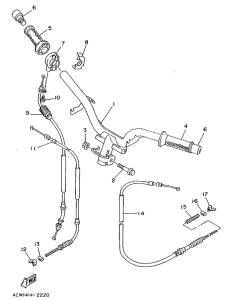 XC125 Steering handle. cable
