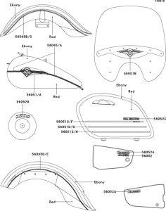 VN1500 Decals(ebony / red)(vn1500-l3)