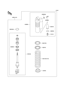 KX100 Абсорбер удавный в сборе задний