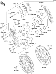 ZX750 Передний тормоз