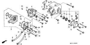 VFR750R Left crankcase cover /  water pump